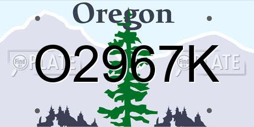 O2967K Oregon License Plate