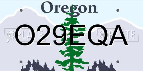 O29EQA Oregon License Plate