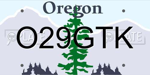 O29GTK Oregon License Plate