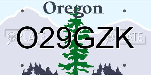 O29GZK Oregon License Plate
