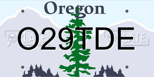 O29TDE Oregon License Plate