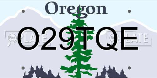 O29TQE Oregon License Plate