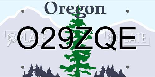 O29ZQE Oregon License Plate