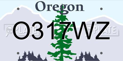 O317WZ Oregon License Plate