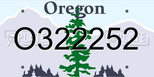 O322252 Oregon License Plate