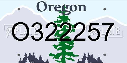 O322257 Oregon License Plate