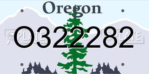 O322282 Oregon License Plate
