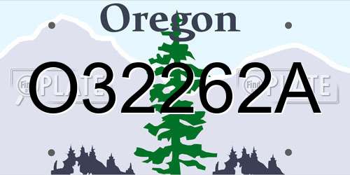 O32262A Oregon License Plate
