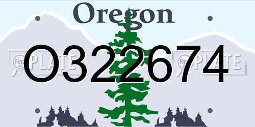 O322674 Oregon License Plate