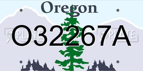 O32267A Oregon License Plate