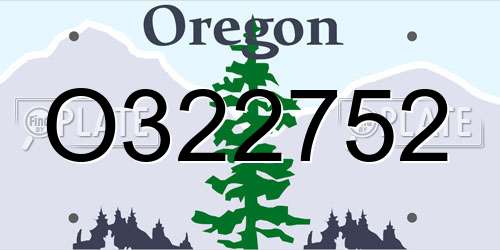O322752 Oregon License Plate