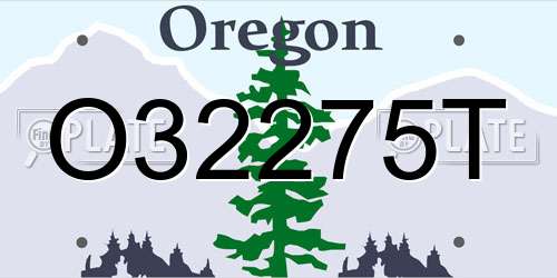 O32275T Oregon License Plate