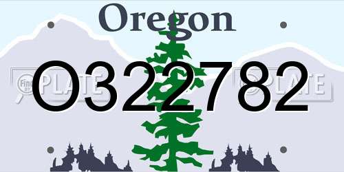 O322782 Oregon License Plate