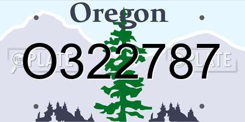 O322787 Oregon License Plate