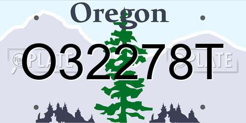 O32278T Oregon License Plate