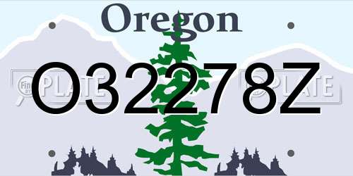 O32278Z Oregon License Plate