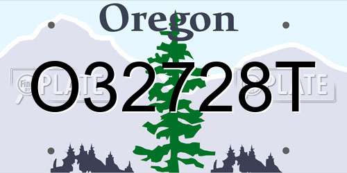 O32728T Oregon License Plate