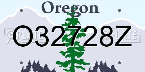 O32728Z Oregon License Plate