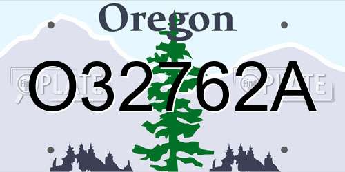 O32762A Oregon License Plate
