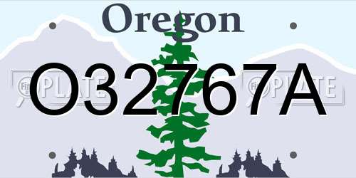 O32767A Oregon License Plate
