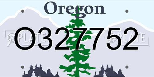O327752 Oregon License Plate
