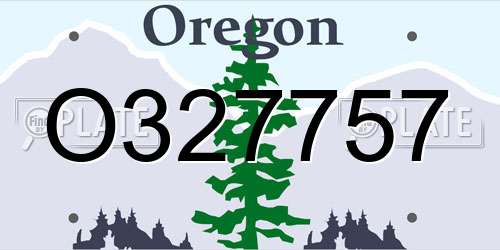 O327757 Oregon License Plate