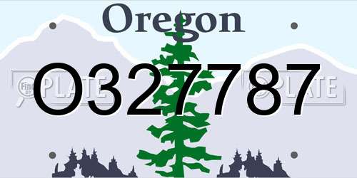 O327787 Oregon License Plate