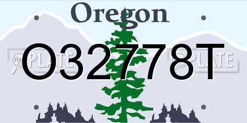 O32778T Oregon License Plate