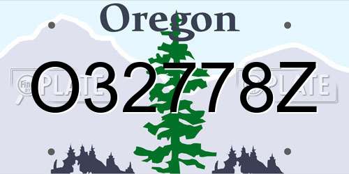 O32778Z Oregon License Plate