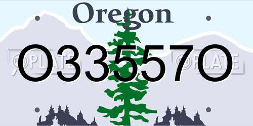 O33557O Oregon License Plate