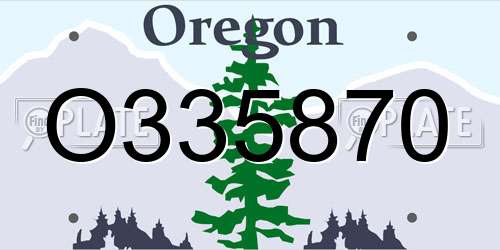 O335870 Oregon License Plate