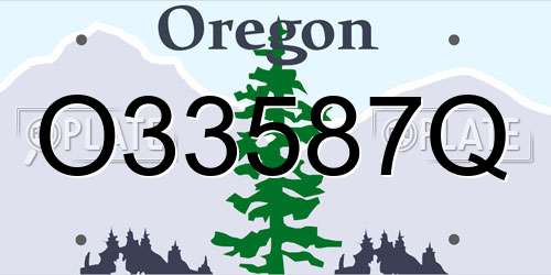 O33587Q Oregon License Plate