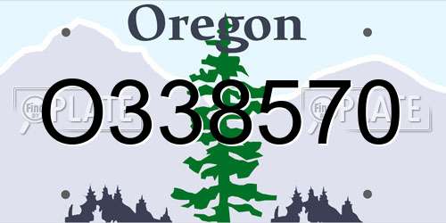 O338570 Oregon License Plate
