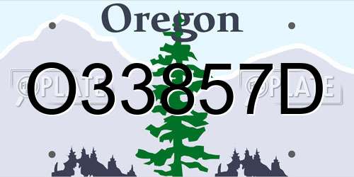 O33857D Oregon License Plate