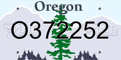 O372252 Oregon License Plate