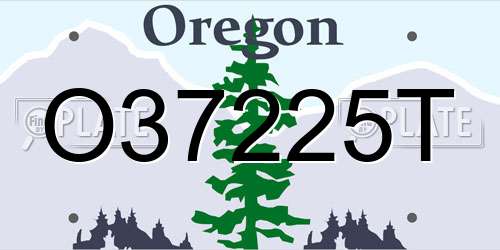 O37225T Oregon License Plate