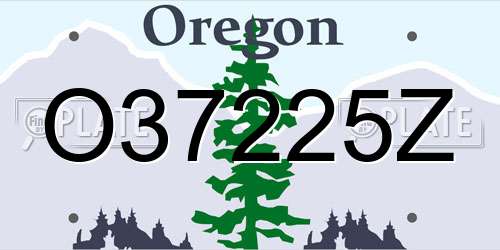O37225Z Oregon License Plate