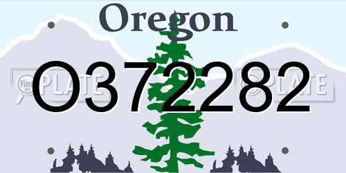 O372282 Oregon License Plate