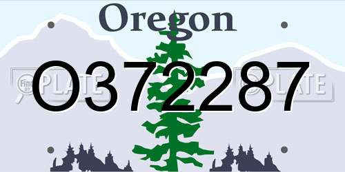 O372287 Oregon License Plate