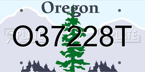 O37228T Oregon License Plate