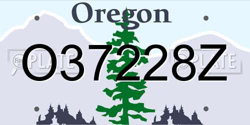 O37228Z Oregon License Plate