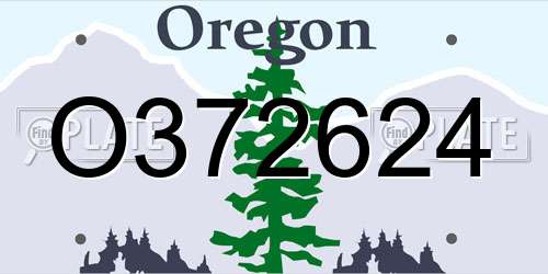 O372624 Oregon License Plate