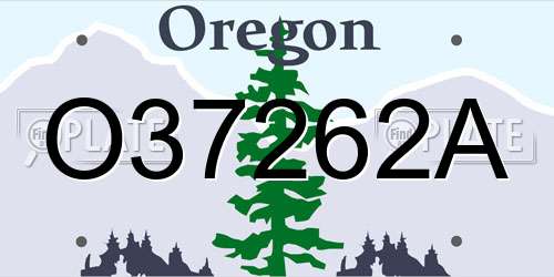 O37262A Oregon License Plate