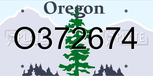 O372674 Oregon License Plate