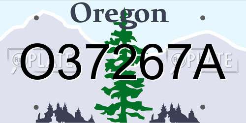 O37267A Oregon License Plate