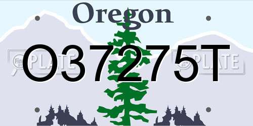 O37275T Oregon License Plate