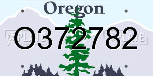 O372782 Oregon License Plate