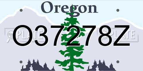 O37278Z Oregon License Plate