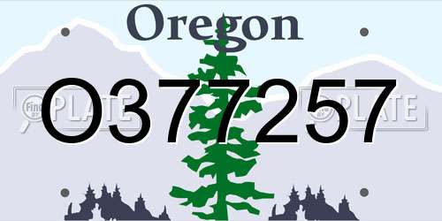 O377257 Oregon License Plate