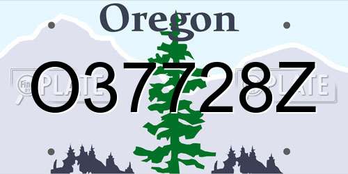 O37728Z Oregon License Plate